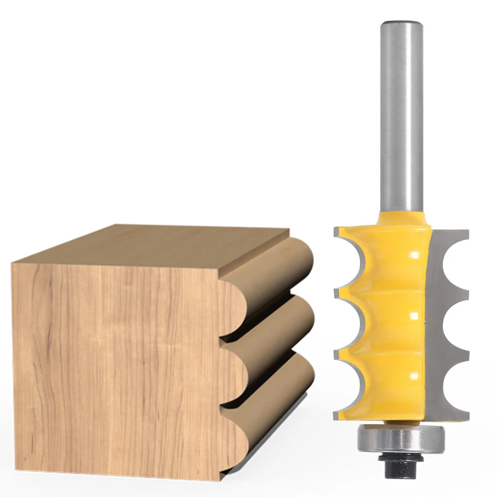 2 Buah 8 Mm Shank Tiga Manik & Triple Seruling Besar Molding Router Bit Set Line Pisau Pemotong Kayu