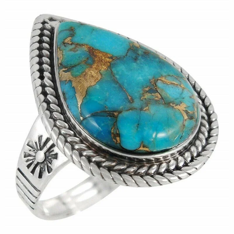 Antique Silver Women Men Heart Imitation Turquoise Carved Finger Ring Party Jewelry Size 6-10