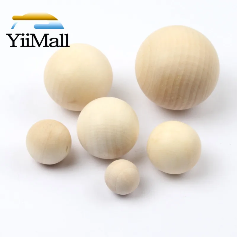 10-50mm DIY Natural Wood Round Beads Ball No Hole Wooden Beads For Jewelry Making Handmade Accessories Eco-Friendl Lead-Free