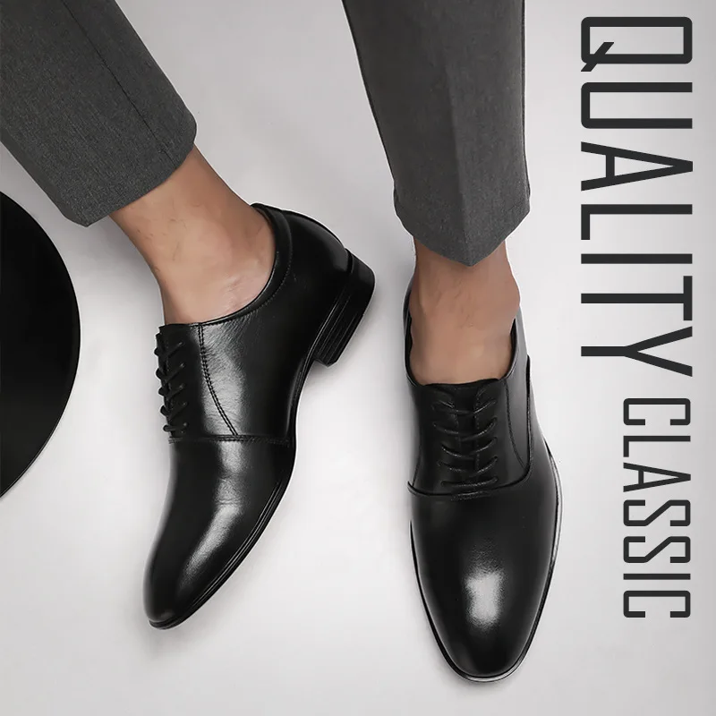 Chaussures à lacets en cuir véritable pour hommes, faites à la main, Derby, grande taille, z826