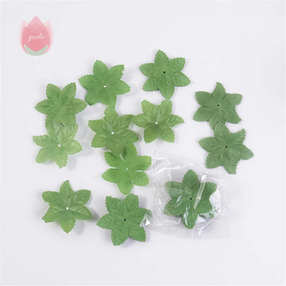 100Pcs Green Tree Leaves Artificial Leaves For Home Christmas tree Decoration Scrapbooking Craft Accessories DIY Wedding Decor
