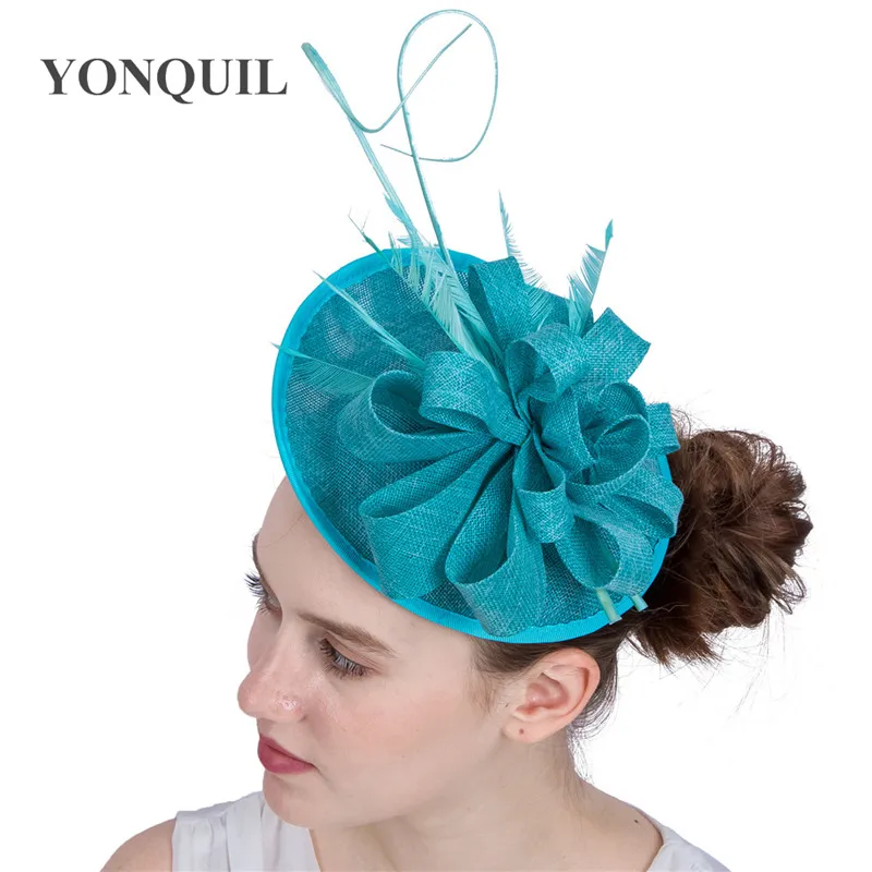 

Ladies Women Fashion Headwear Headband Wedding Women Wedding Fascinator Hat Hair Accessories With Quill Church Lady Chapeau Caps