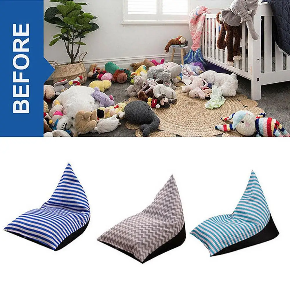 Portable Bean Bag Sofa  Extra Large Kids Storage Bean Bag Stuffed Animal Plush Toys Soft Pouch Baby Sofa Foldable Chair