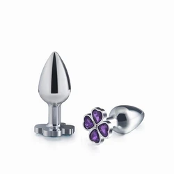 New small size four leaf clover Metal Anal butt plug 12 jewelry color beads kegel ball silicone eggs Sex toy for men women