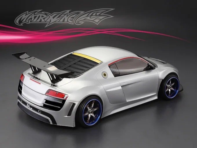 1/10 R8 V10 RC PC body shell 195mm width 260mm Wheelbase supercar Transparent clean no painted drift body RC hsp hpi trax Tamiya