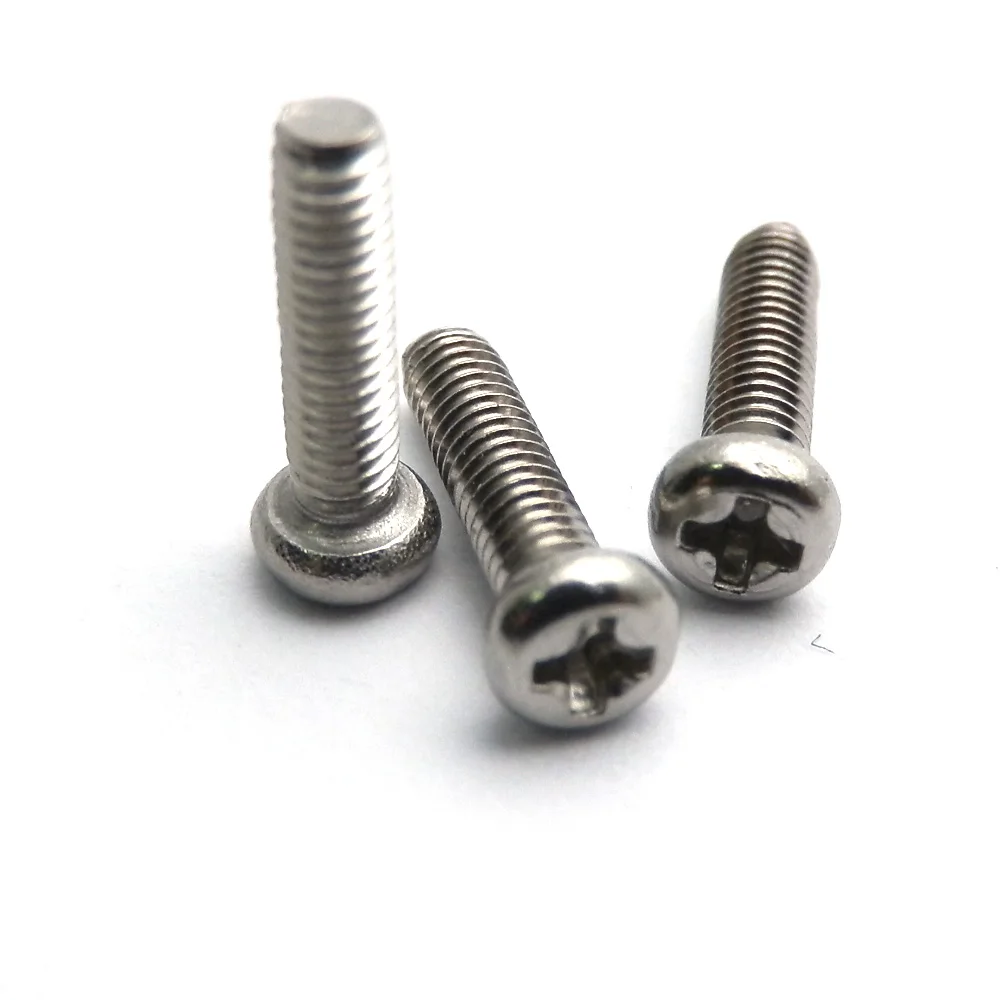 200pcs M1 M1.2 M1.4 M1.6 M1.7 6mm 8mm  304 A2  Stainless Steel Cross Pan Head Micro Small Mini Screw  GB818