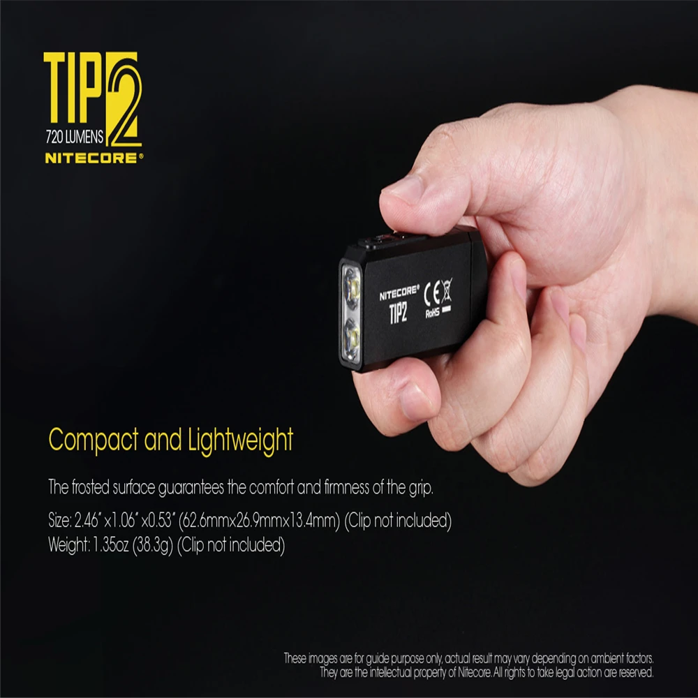 Flashlight Original NITECORE TIP2 Keychain Light CREE XP-G3 S3 720 lumen USB Rechargeable Keychain Flashlight with Battery