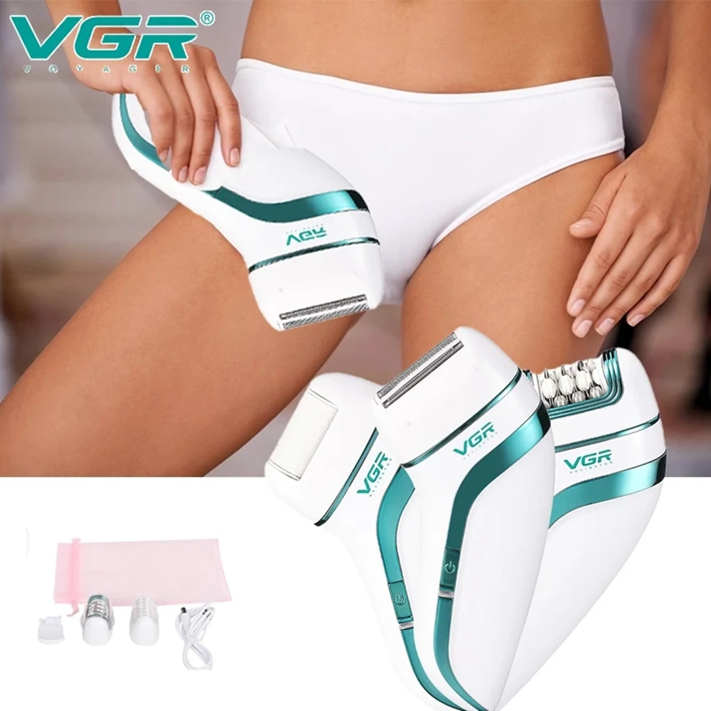 

3 IN 1 Hair Removal Women Shaver VGR Electric Epilator USB Rechargable Body Washing V-713