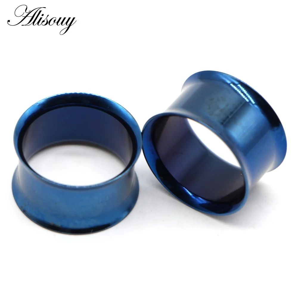 Alisouy 2er-Set Ohrstöpsel-Set aus Chirurgenstahl, schraubenlose Passform, Ohrdehner, Tunnel, Expander, Körperpiercing, Flare-Ohrringe, Plugs zum Dehnen