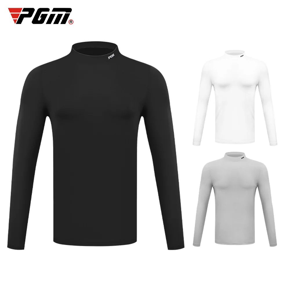 

PGM Winter Cashmere Bottom Shirt for Men, Golf Tennis, Volleyball Clothing, Warm Long Sleeve Polo T Shirts