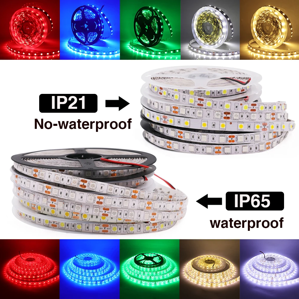 DC 12V 5050 listwy RGB LED 60 leds/m wąska szerokość 6mm 10mm elastyczna wstążka LED listwa oświetleniowa 5 m/partia