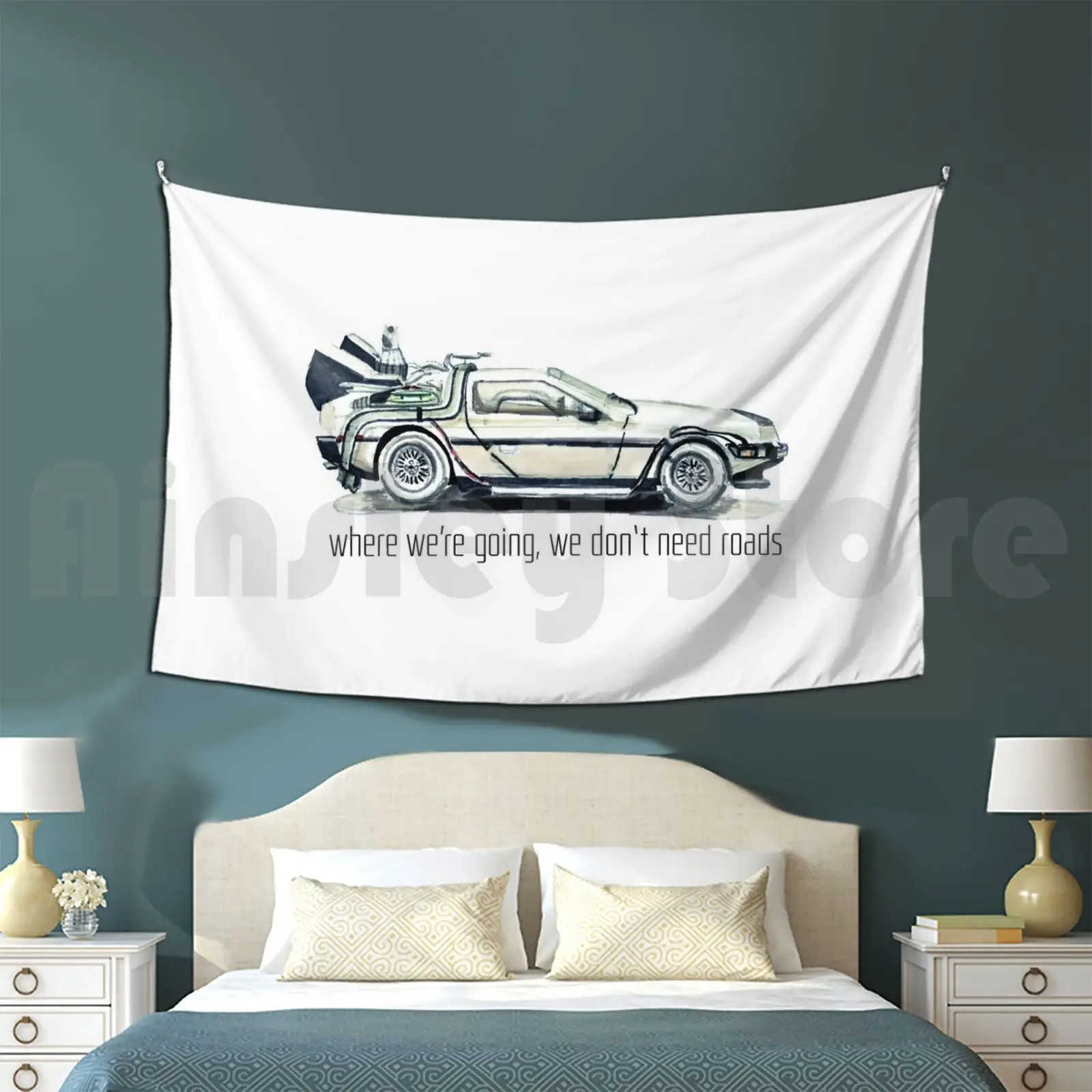 Where We're Going , We Don't Need Roads Customized Tapestry Back To The Future Back Future Roads Going