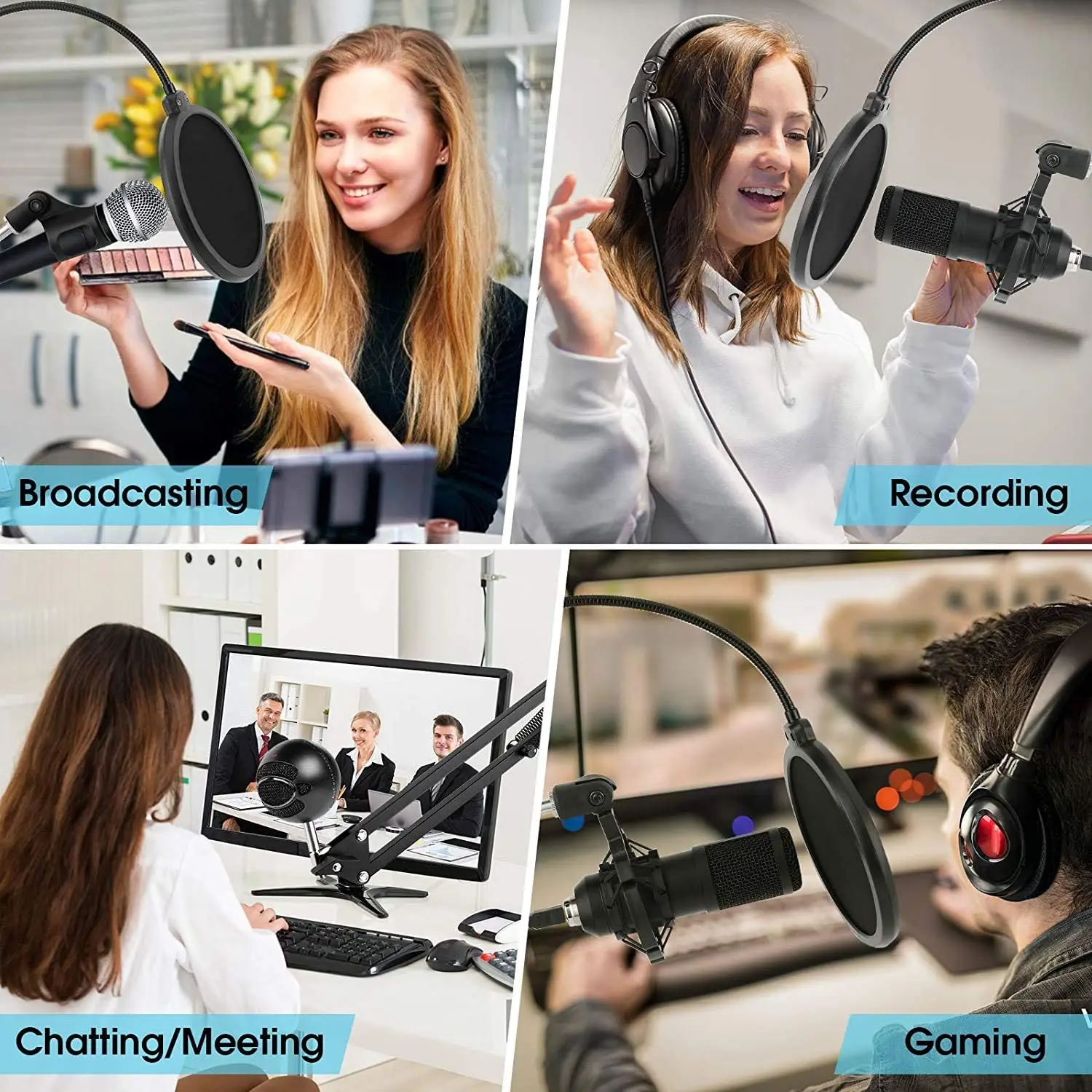 Microfone braço crescimento suporte resistente suspensão ajustável scissor mic suporte para jogos streaming gravação podcast