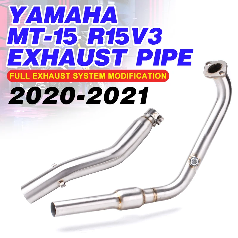 

YZF R15 MT15 Exhaust Muffler Silencer Middle Link Pipe Stainless Steel For Yamaha YZF R15 MT-15 2020-2021