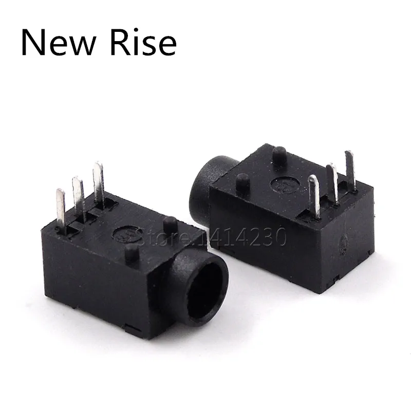 10Pcs DC Power Jack Socket Connector DC003 3.5x1.35mm 3pin 5V 1A DC-003A 3.5*1.3mm Round Hole