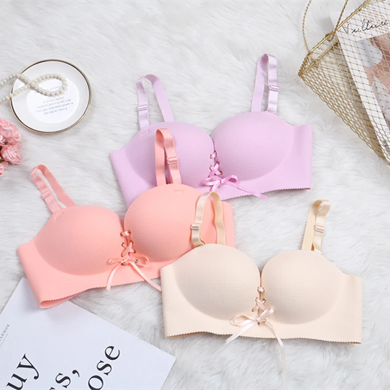 Seamless Sexy Bras for women Fashion Push Up Bra wire Free Lingerie Massage Underwear Bra One Piece Solid Color Bra