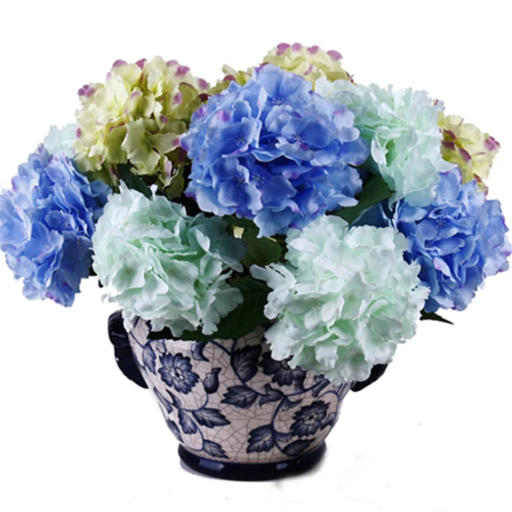 40cm high 5pcs artificial hydrangea flower&artificial Hydrangea macrophylla&artificial Laurustinus flower&Viburnum macrocephalum