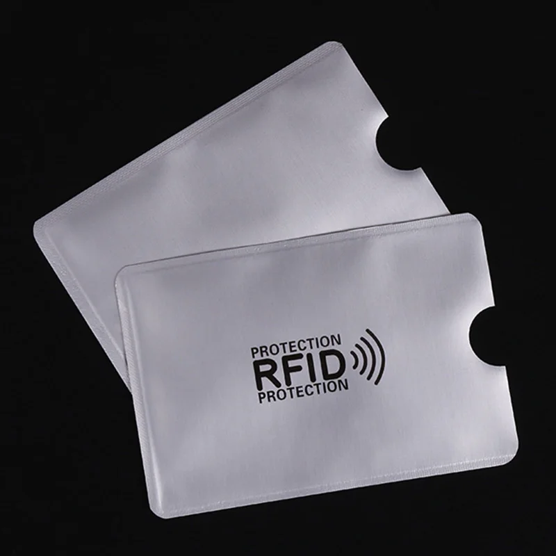 

50 Pcs/Bag Anti Rfid Wallet Blocking Reader Lock Bank Card Holder Id Bank Card Case Protection Metal Credit Card Holder 6*9.3cm