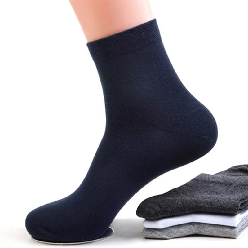 High Quality Cotton Socks Black Men\'s Business Casual Breathable Spring Autumn Male Crew Dress Socks Meias Male Sokken Size38-45