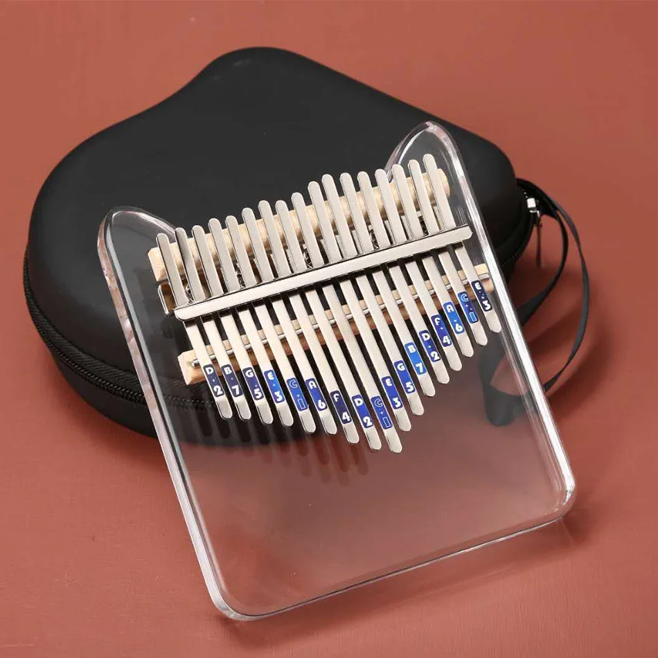 BATESMUSIC Kalimba Acrylic 17 Key Transparent Thumb Piano with Tuner Hammer Gig Kalimba Case Manual