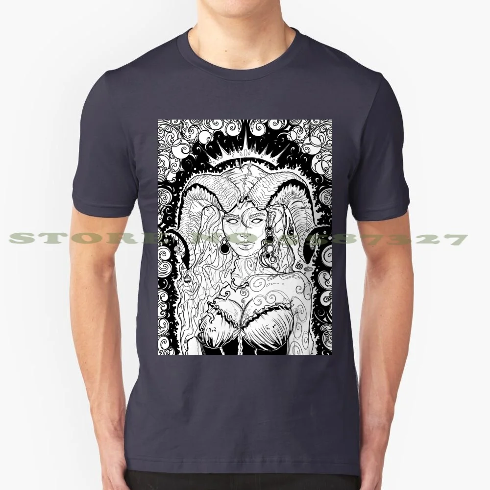 A Demons Love 100% Cotton T-Shirt Rpg Dnd D D Demon Metal Punk Rock Pinup Tattoo Beautiful Pen And Ink Album Cover Fantasy