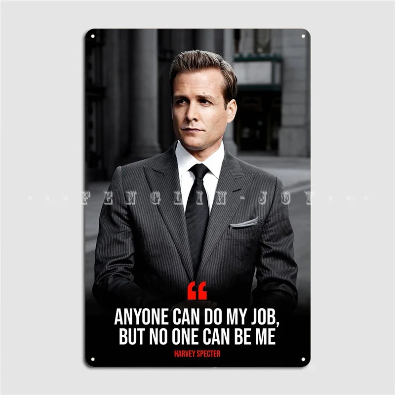 Suits Harvey Specter Metal Sign Wall Pub Mural Customize Mural Painting Tin Sign Poster