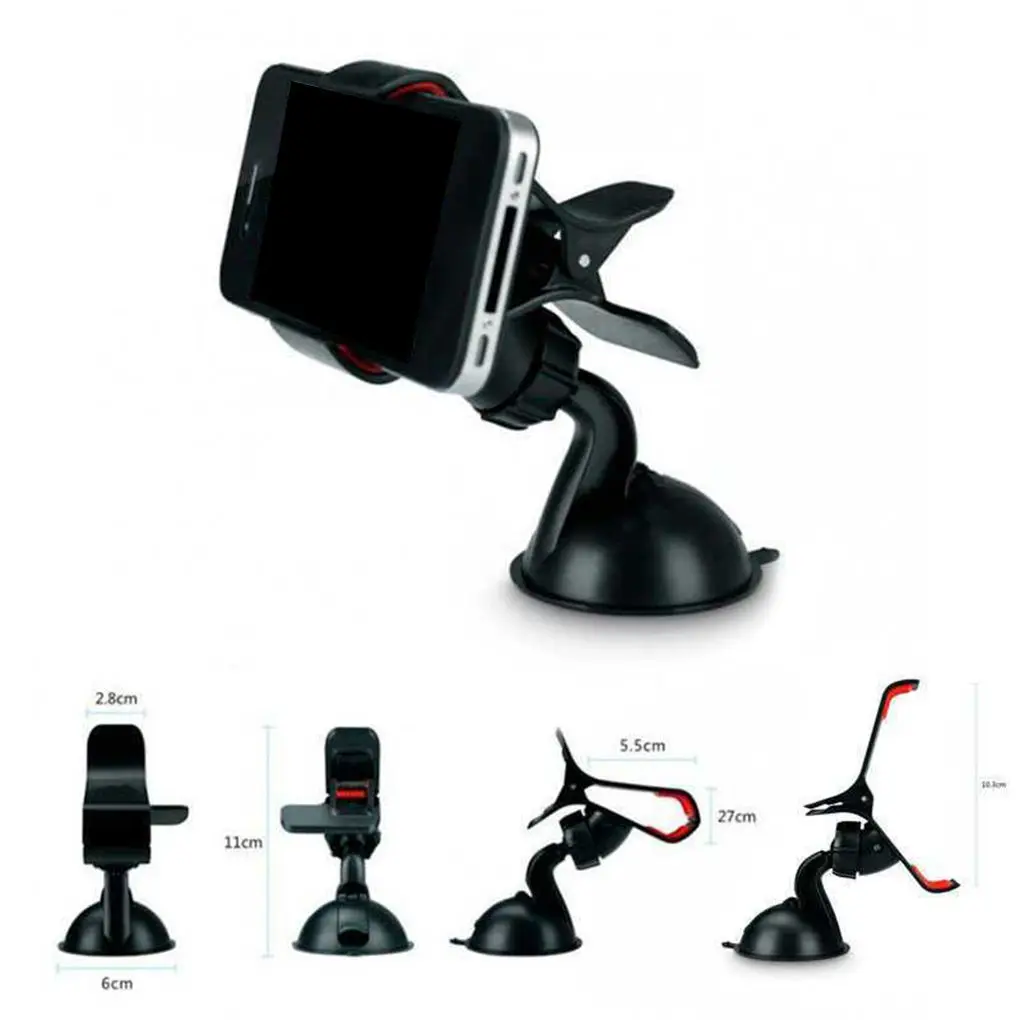 Universal Car Phone Clip Holder Auto Windshield Mount Stand with Suction Cup for Mobile GPS