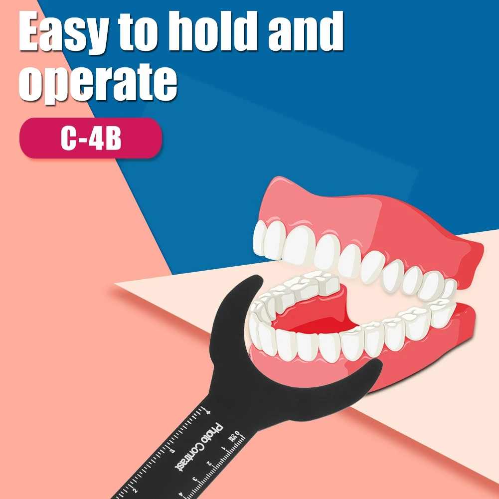 

New Dental Photo Contrast Oral Black Background Board Palatal Photography Contraster With Scale Mark Autoclavable Dentist Tools