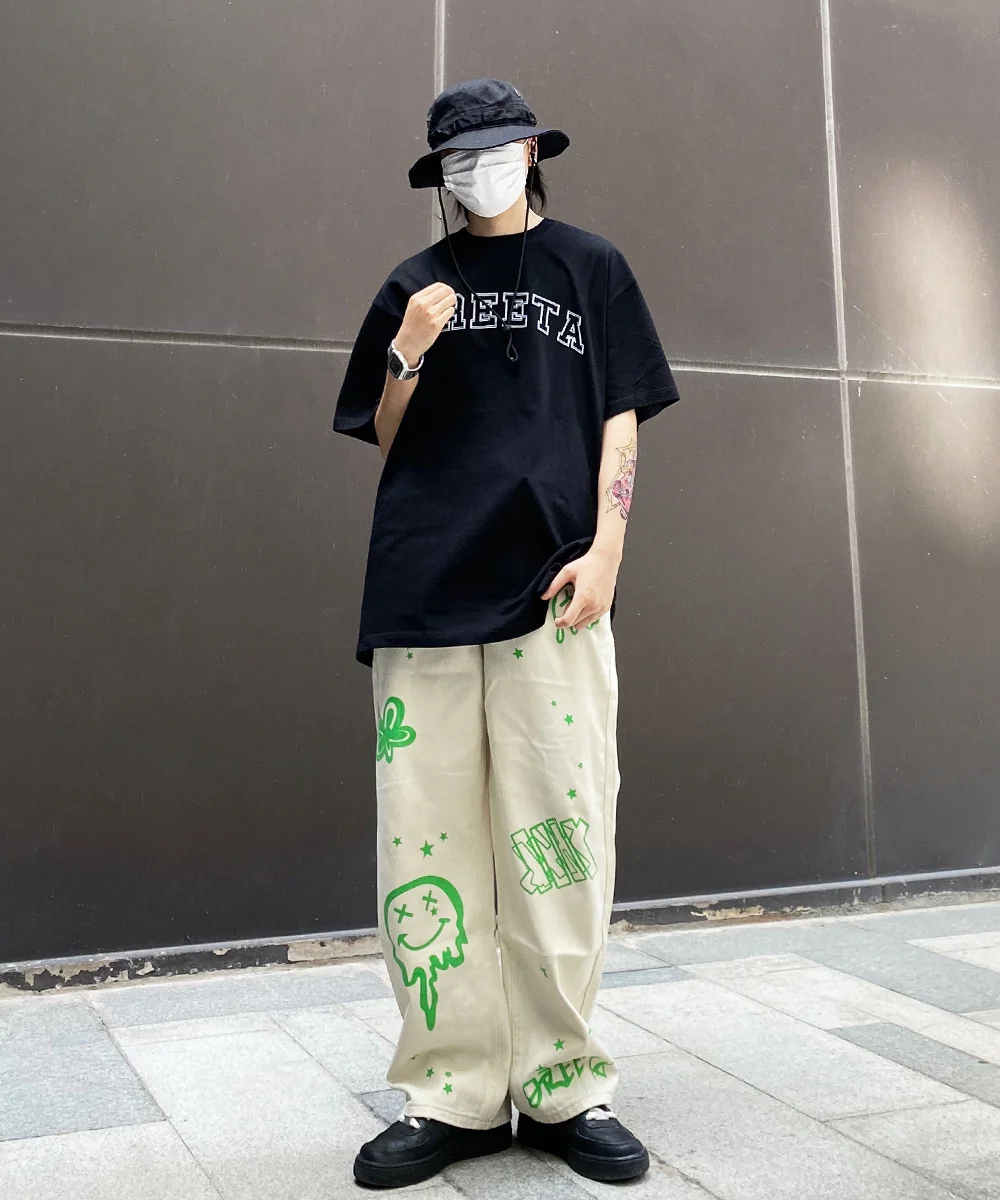 Straight casual pants men\'s loose wide leg fashion spring work pants japanese streetwear ruffian handsome versatile 2021 New