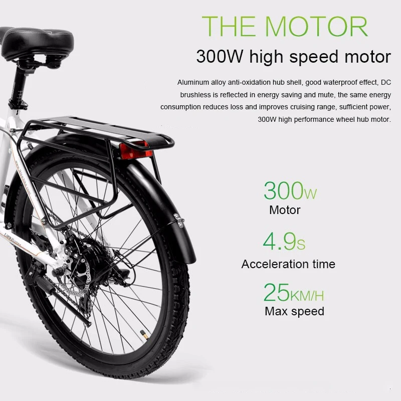 26inch Electric mountain bike 36V lithium battery travel electric bicycle lighweight Ebike