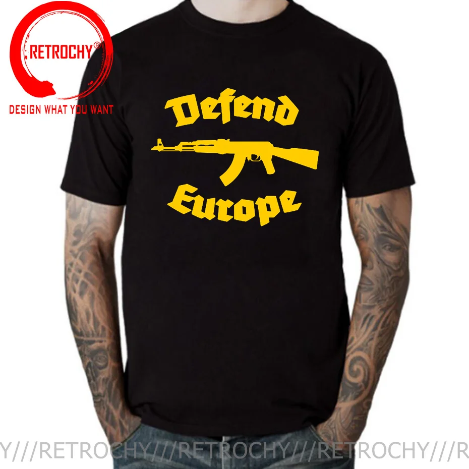 

Retrochy Defend Europe T shirt Immigrant Islam Custom Design Print Tee shirt For Men Women Cotton New Cool Tee Big Tall Size 5XL