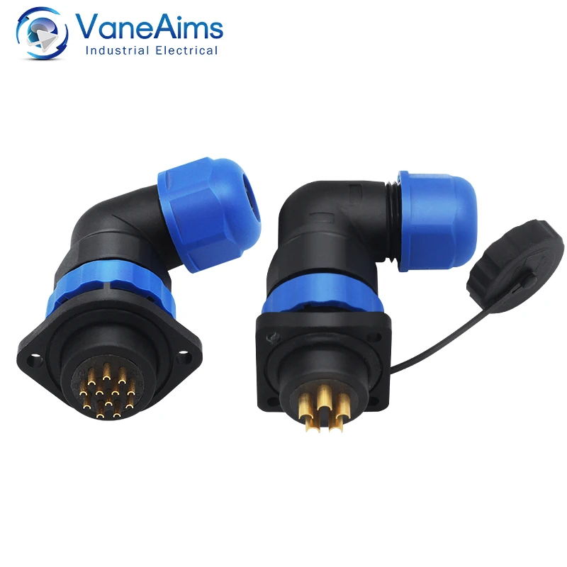 Waterproof connector SP20-2/3/4/5/6/7/9/10/12/14 pin plastic aviation socket plug wire terminal block Elbow connector