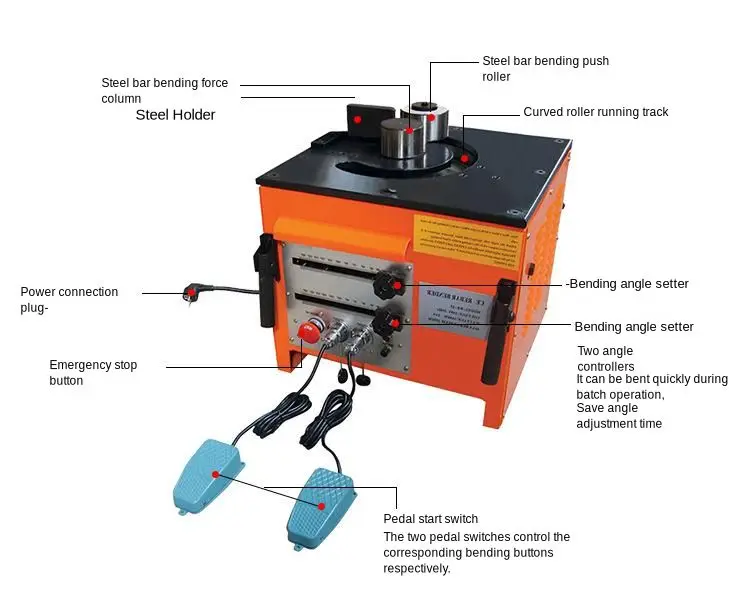 Automatic CNC bending machine RB-25 steel bending and changing hoop small bench steel bending machine