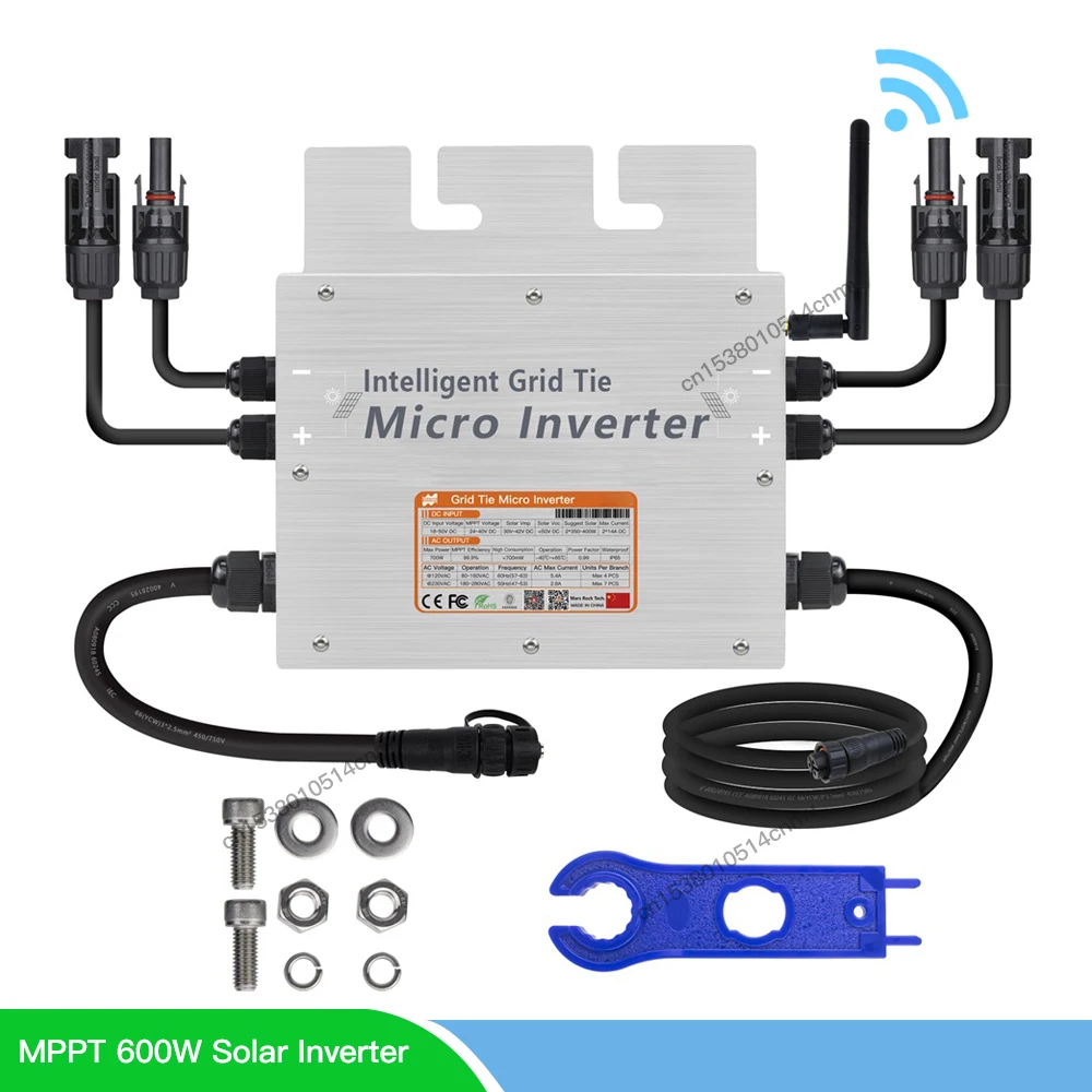 mppt 600w micro inversor solar mppt on grid tie inverter conversor ip65 110v ou 220v ac com monitor 24g para pcs 300w pv 01