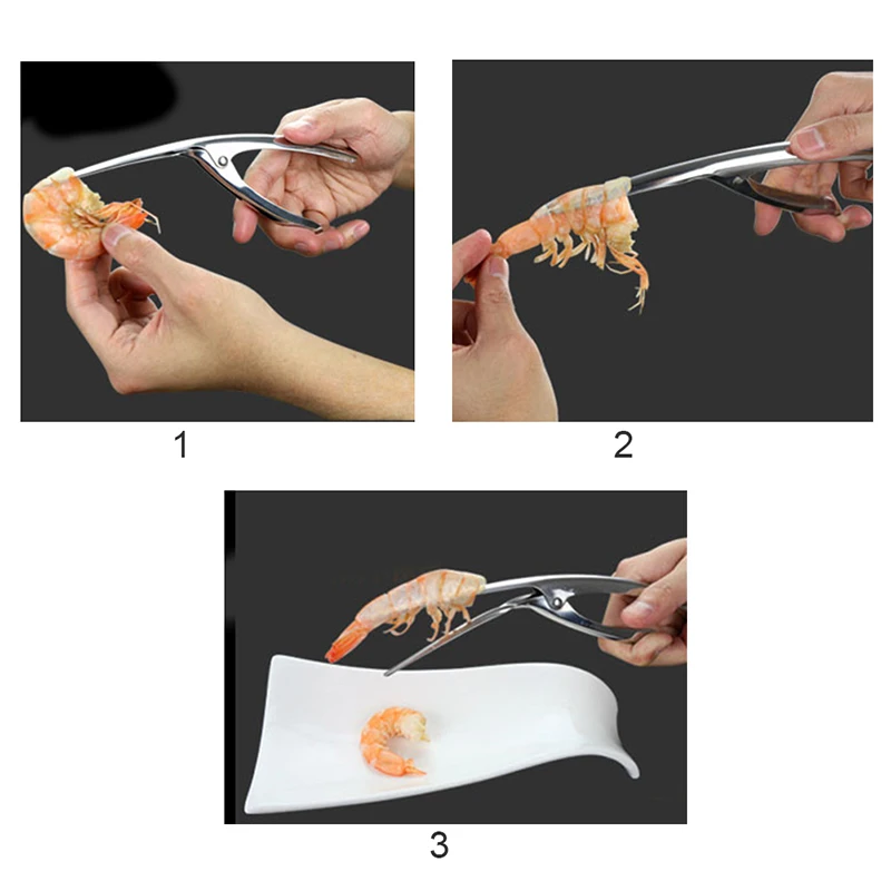 Stainless Steel Shrimp Peeler Portable Shrimp Peeling Tongs Easy To Clean Shrimp Sheller Kitchen Supplies Tools Seafood Tools