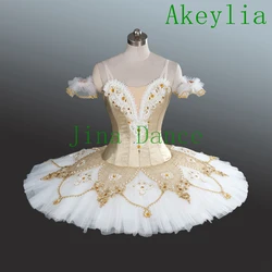 White Gold Ballet Tutu Professional For Girls Classical Pancake Tutu Ballerina Costume Professional YAGP Gold Nutcracker Tutus