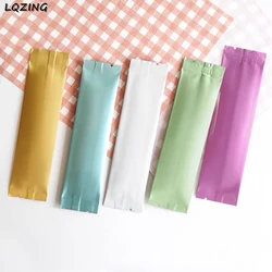 50pcs Recyclable Packing Bag Colors Heat Sealing Open Top Aluminum Foil Vacuum Package Pouches Coffee/Tea/Powder Flat Mylar Bag