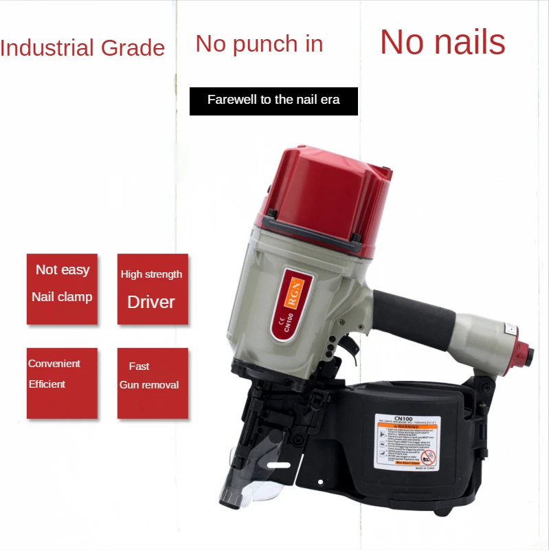 Ailer de ar cn55/cn70/cn80, ferramenta pneumática para carpintaria, capacidade grande, em linha reta