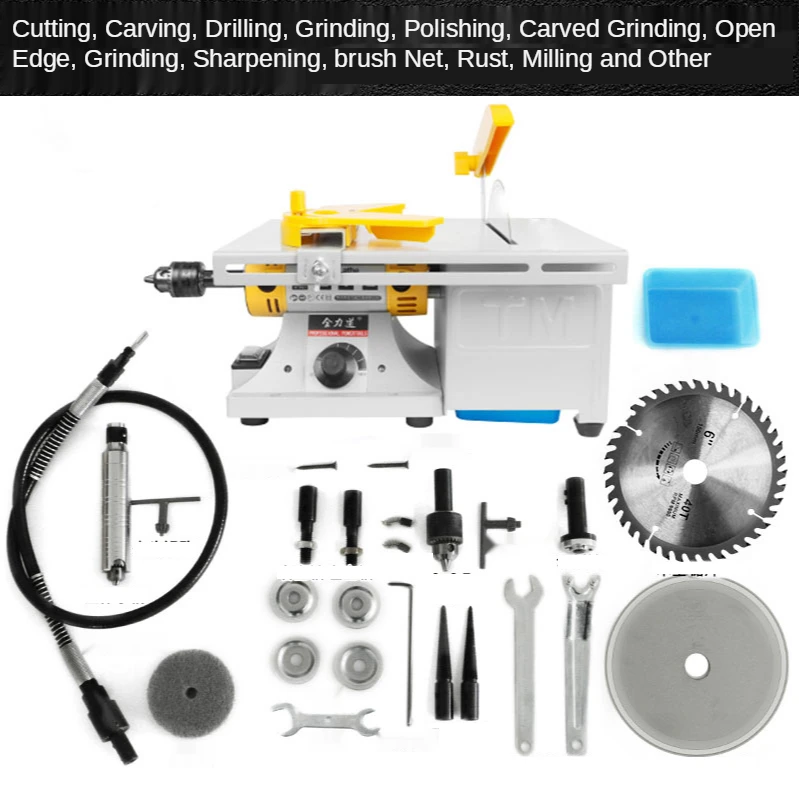 Multifunction Mini Table Saw Stone Polisher Jade Engraving Machine Grinding Machine Table Saws Jade Cutting Machine 220V