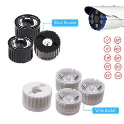 10 takım yüksek güç 1W 3W 5 W LED Lens 20MM PMMA lensler braketi 5 8 15 25 30 45 60 90 120 derece için 1 3 5 Watt ışık boncuk