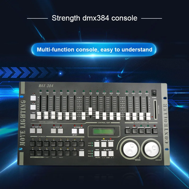 DMX Controller 384 Console Stage Lighting Controller DJ Disco Light Equipment per faretti Led Par a testa mobile