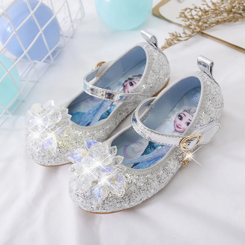 Disney Frozen Elsa Sandals Girls Shoes Princess Dance Shoes for Baby Girls Fashion Non-Slip Crystal Shoes Sandals for Girl