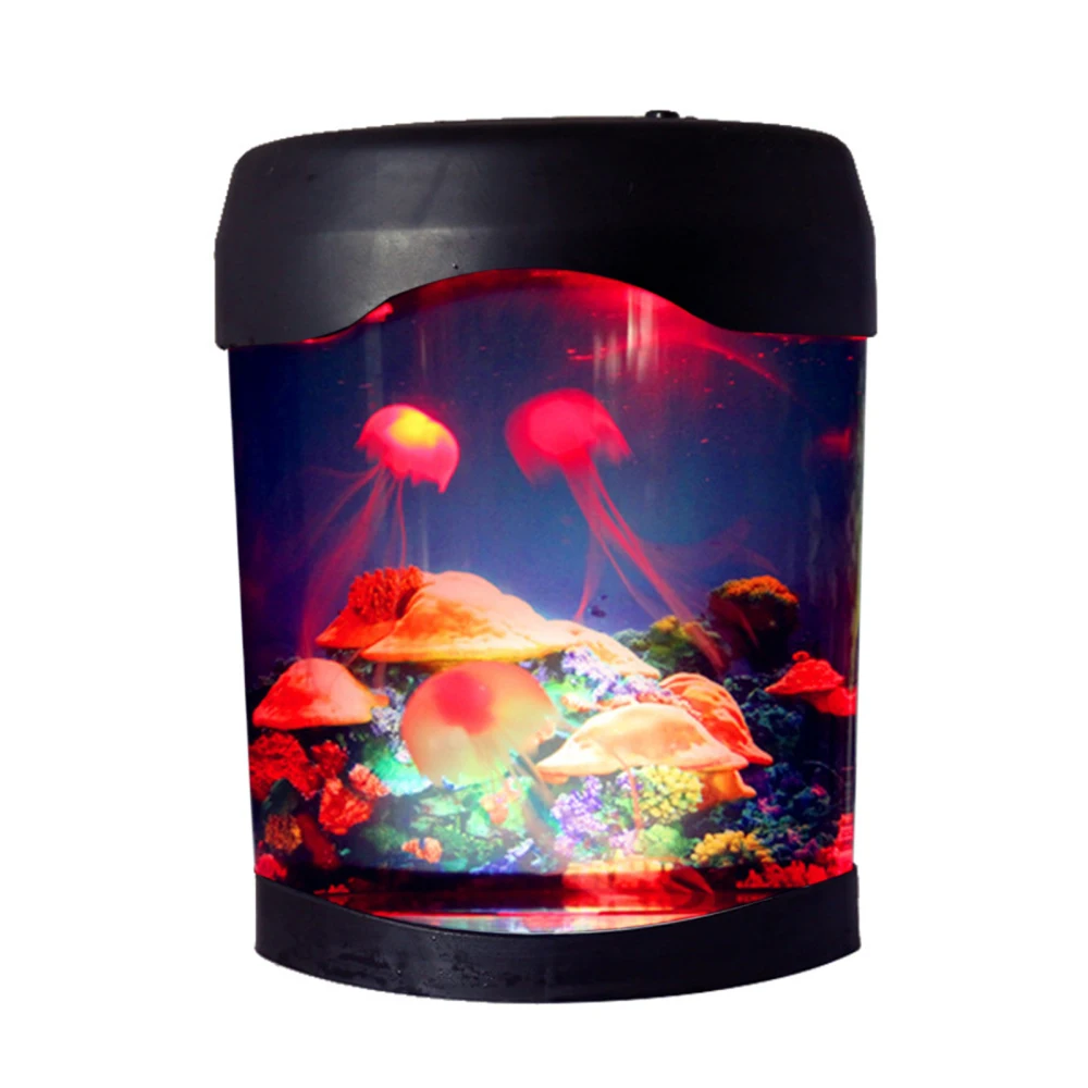 Electric Jellyfish Tank Table Lamp with Color Changing Light Gift for Kids Men Women Home Deco for Room Mood Light for Relax