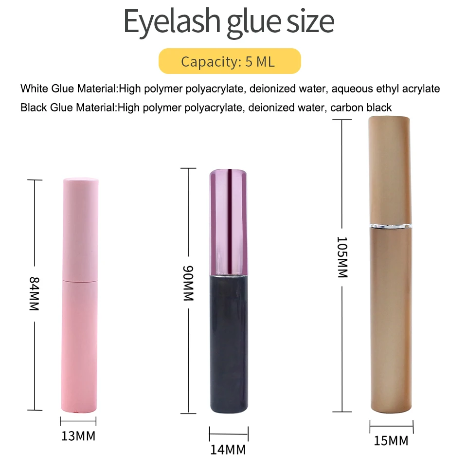 Eyelash Glue Wholesale 4/10/30 pcs Private Label White & Black Lash Glue Makeup Tools