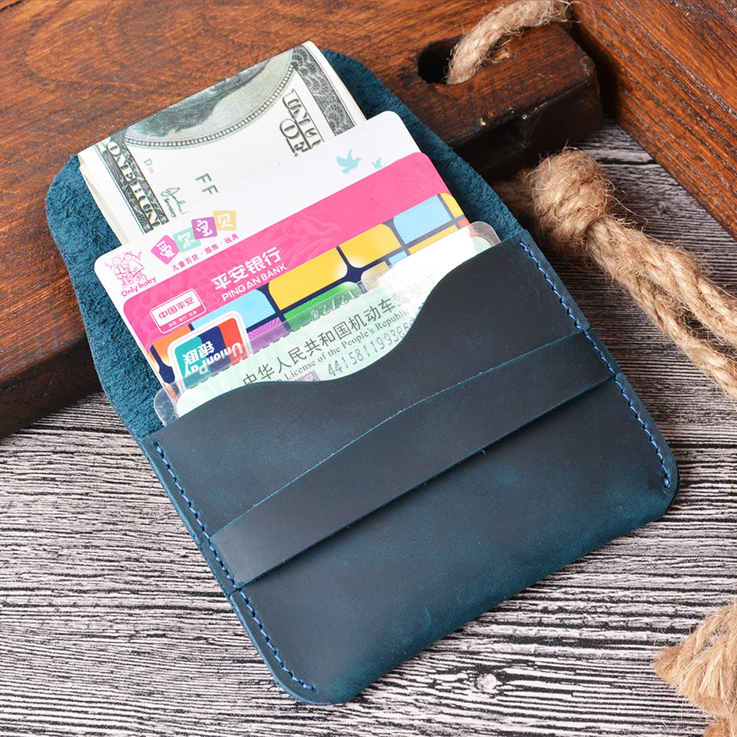 Retro Crazy Horse Leather Coin Purse New first layer cowhide card holder storage European and American style card holder