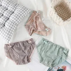 Korean Style Women Underwear Sexy Lace Panties Fashion Transparent Comfort Briefs Mid Waist Seamless Underpants Female Lingerie