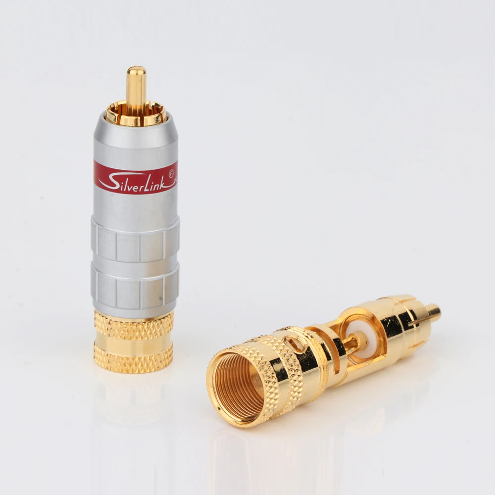 CMC 8016-W-U 24K 金メッキ RCA フィーバー信号線プラグ ロータス プラグ 相互接続信号線コネクタ