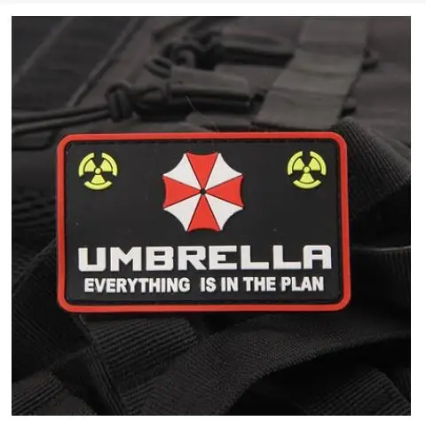 UMBRELLA HAZARD Hook & Loop PATCH BADGE PVC