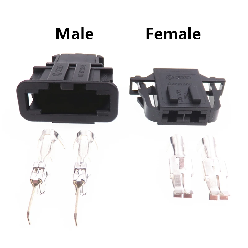 2 Pin AC Assembly 1J0972762 Auto Electrical Cable Connector Wire Male Plug and Female Interface Socket with Terminal 1J0972752