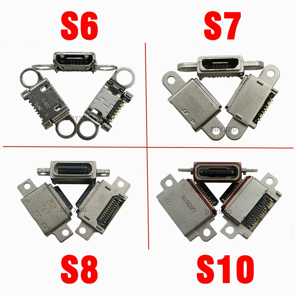 10Pcs TYPE-C Charging Port for Samsung S6 S7 S7Edge S8 S8Plus S9 S9Plus S10 S10Plus Micro USB Jack Socket Connector